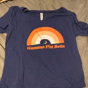 Gamma phi beta v-neck tshirt, size medium